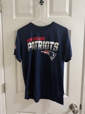 New England Patriots Navy Logo Tee Nike Dri Fit T Shirt Medium M